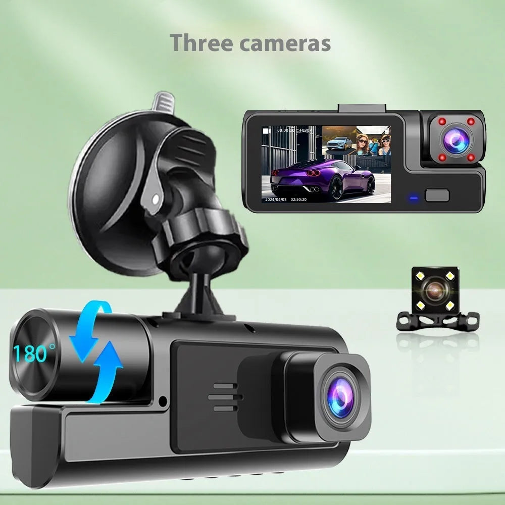 Car dash cam with 2.0-inch screen showing WiFi connectivity and reversing camera function