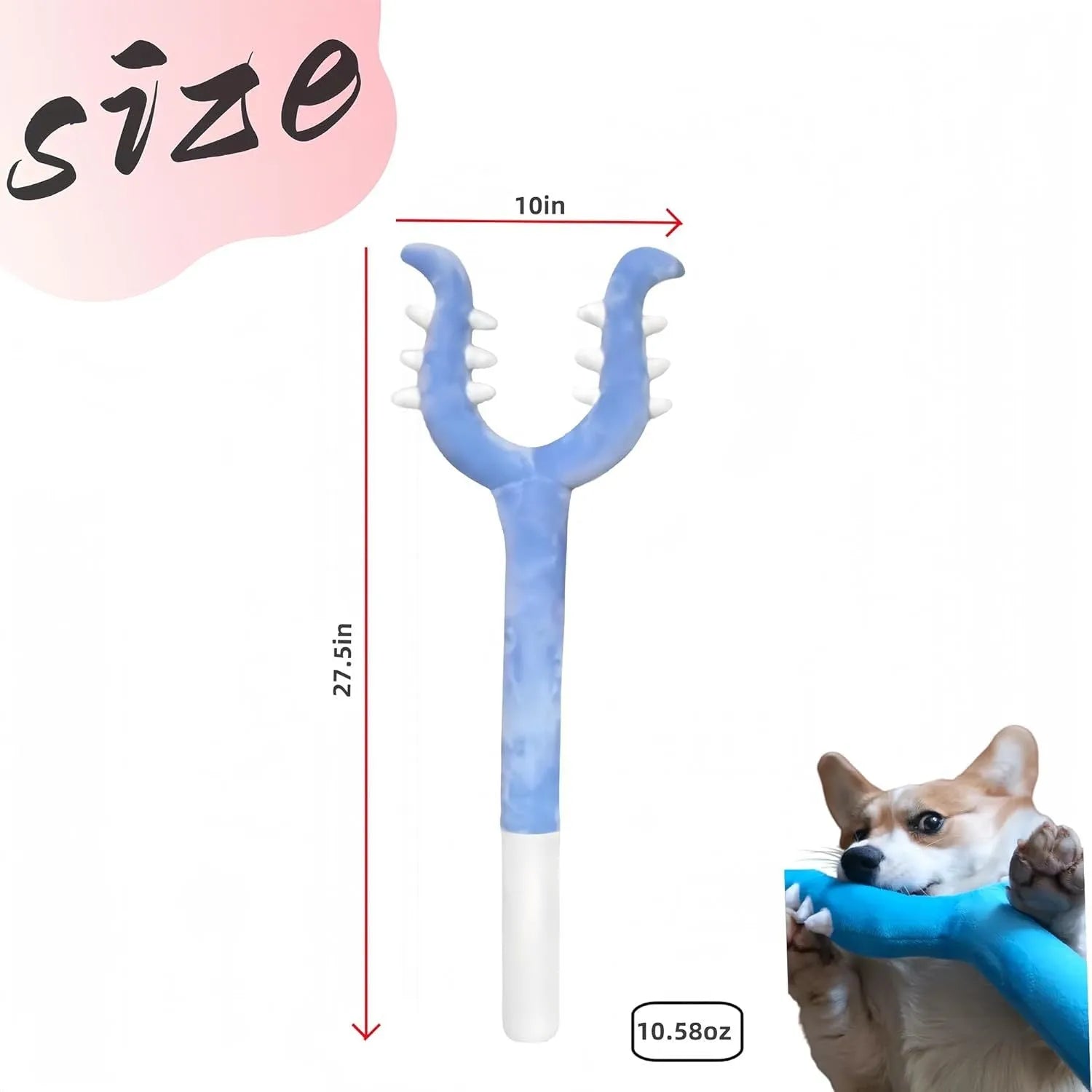 70cm blue plush cat wand toy with oversized design for indoor pet play