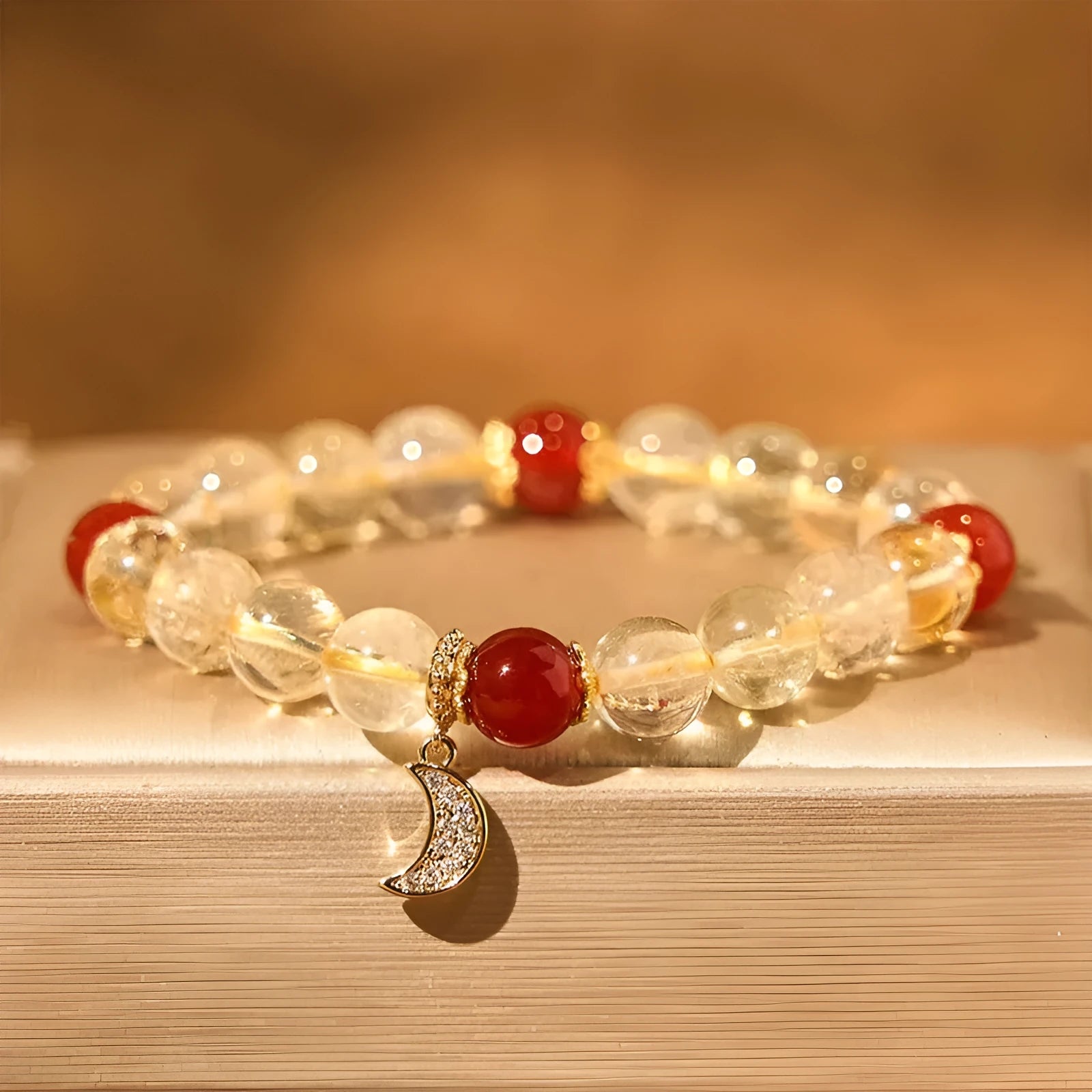 Handcrafted citrine crystal bracelet for women, niche style handmade jewellery
