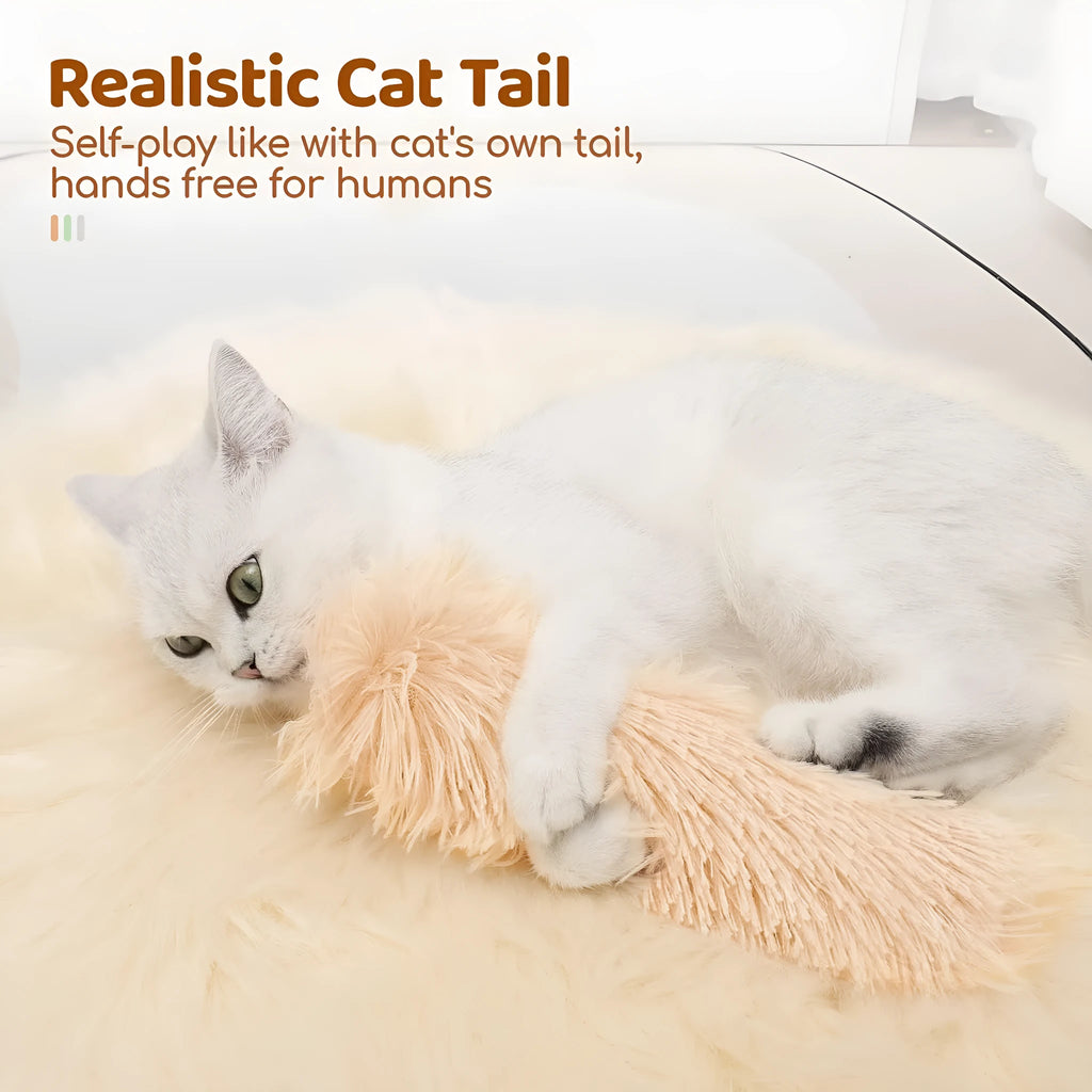 Blue, green, pink, and white cat plush toy pillow measuring 27 by 10 centimetres