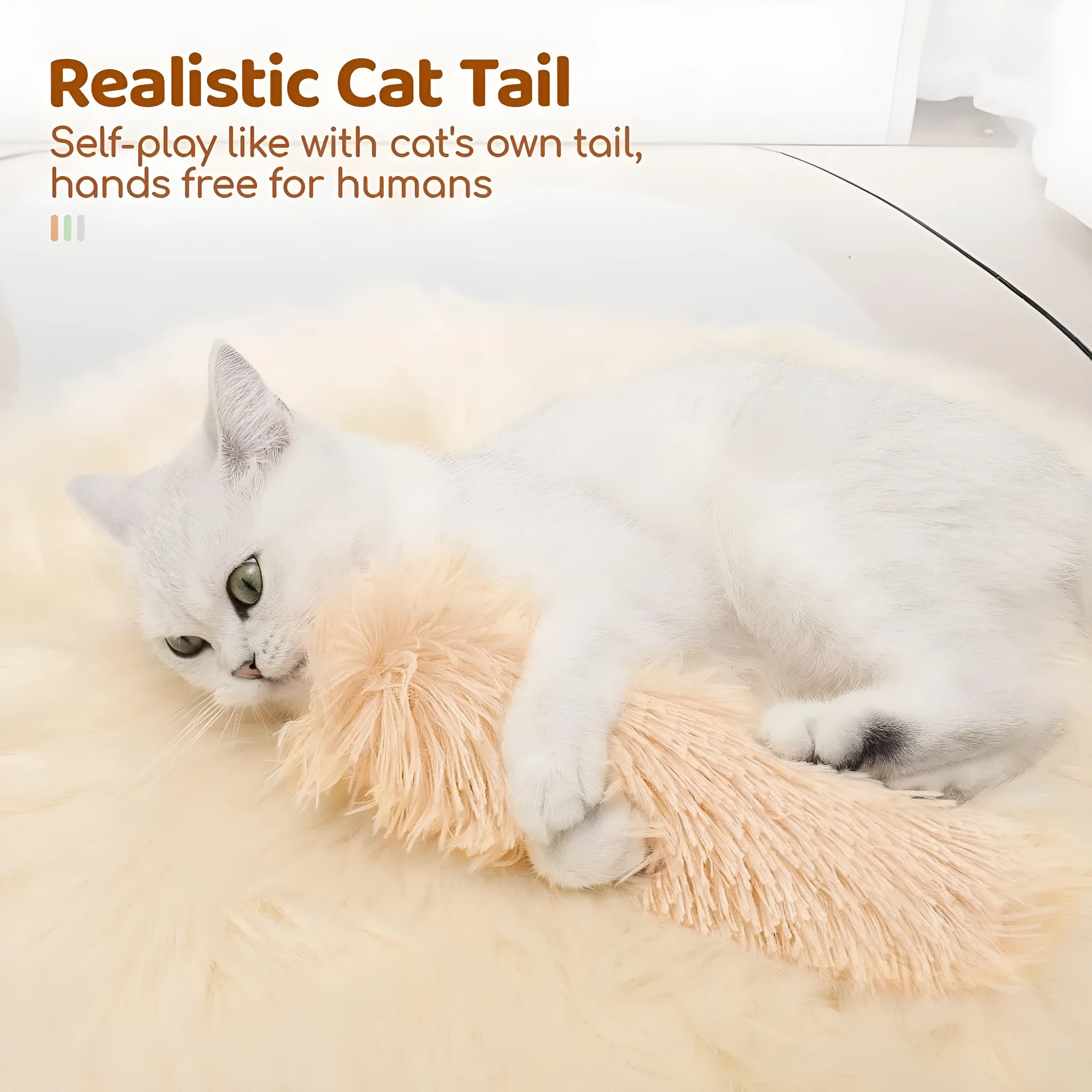 Blue, green, pink, and white cat plush toy pillow measuring 27 by 10 centimetres