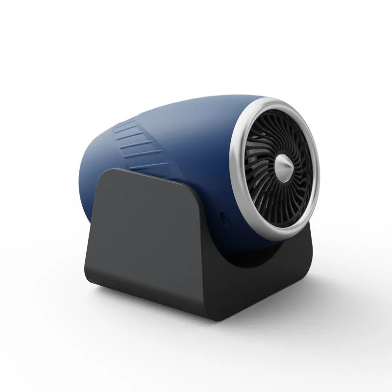 12V car heating fan with large air outlet and 180-degree rotation, navy blue colour