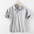 Men's casual cotton linen shirt in loose fit design for leisure wear