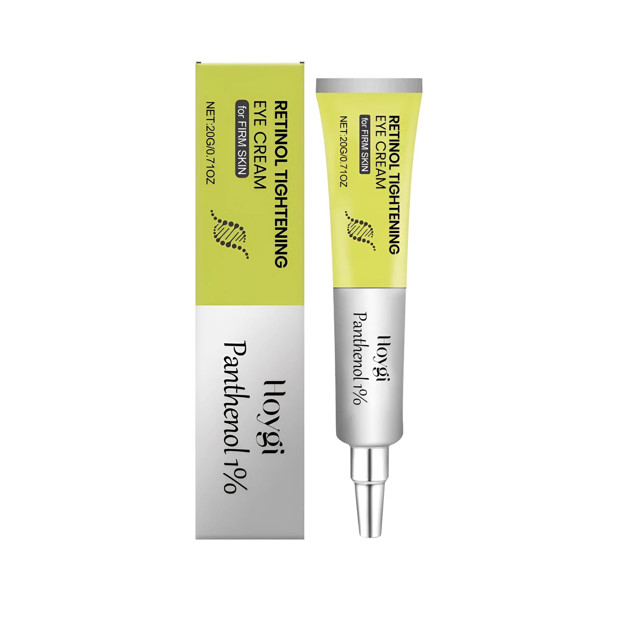 20g tube of eye cream with retinol and panthenol, lightweight formula for delicate eye area
