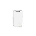 Foldable zinc alloy phone holder ring buckle in silver on a desk propping an iPhone at an angle.