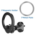 Black magnetic car air vent phone holder with O‑ring bracket for mobile phones up to 6.8 inches.