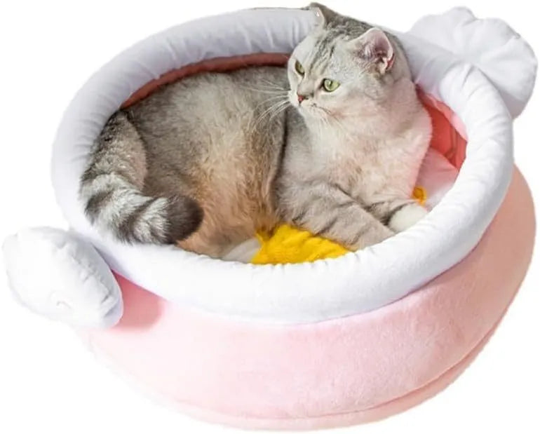 Honey pot magic shape cat sofa bed in pink or yellow with removable nest pad for small pets