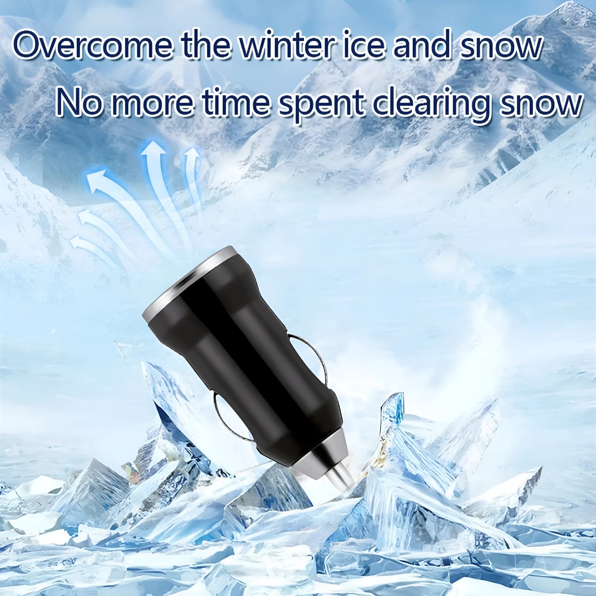 Black car snow melting charger 5.5 x 2.3 cm for windscreen ice removal