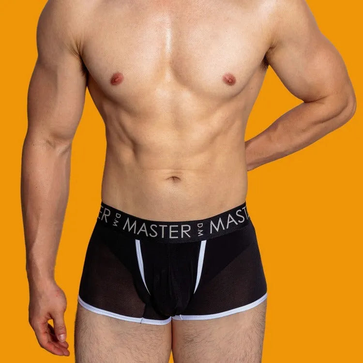 Men's low waist quick-drying ice silk shorts in solid colour, lightweight and breathable for casual wear