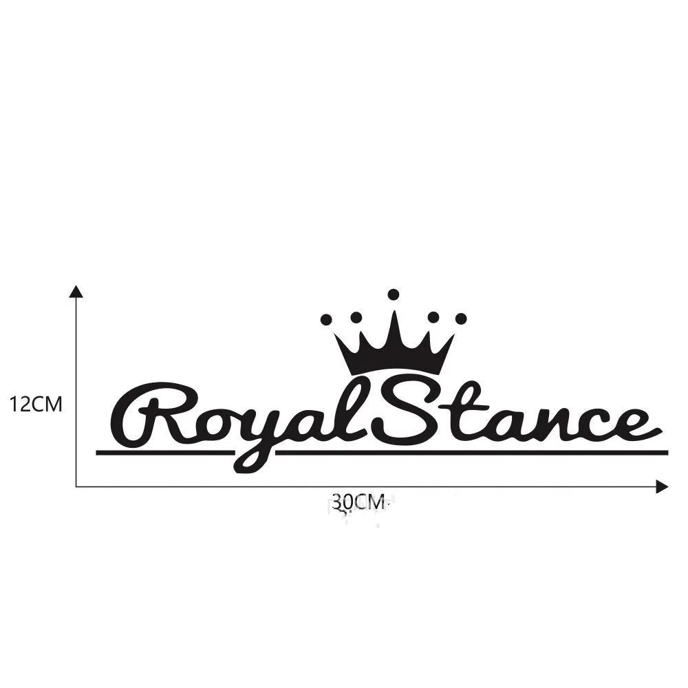 Reflective crown decoration car sticker in black white or color made of PET vinyl measuring 30x12cm