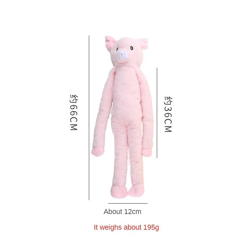 Pink and yellow plush sounding dog toys for large dogs like Golden Retrievers with rattle and crinkle paper