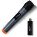 Black wired dynamic handheld microphone with USB receiver and audio cable