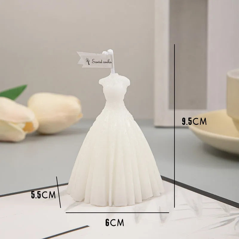 Handmade paraffin wax cylindrical wedding aromatherapy candle in pure white (tuberose) colour