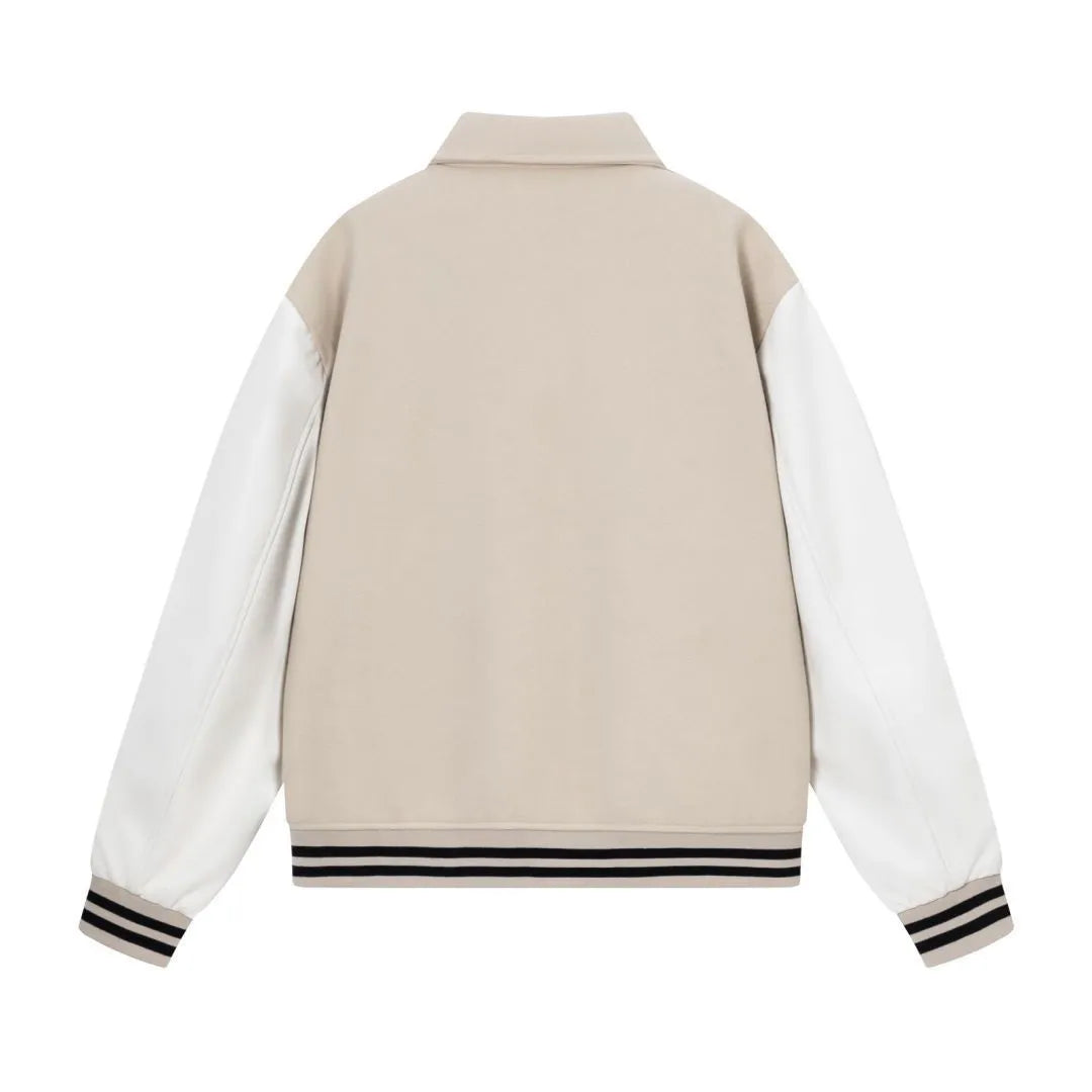 Women's cotton blend bone embroidered jacket in brown colour, front view, for autumn winter wear