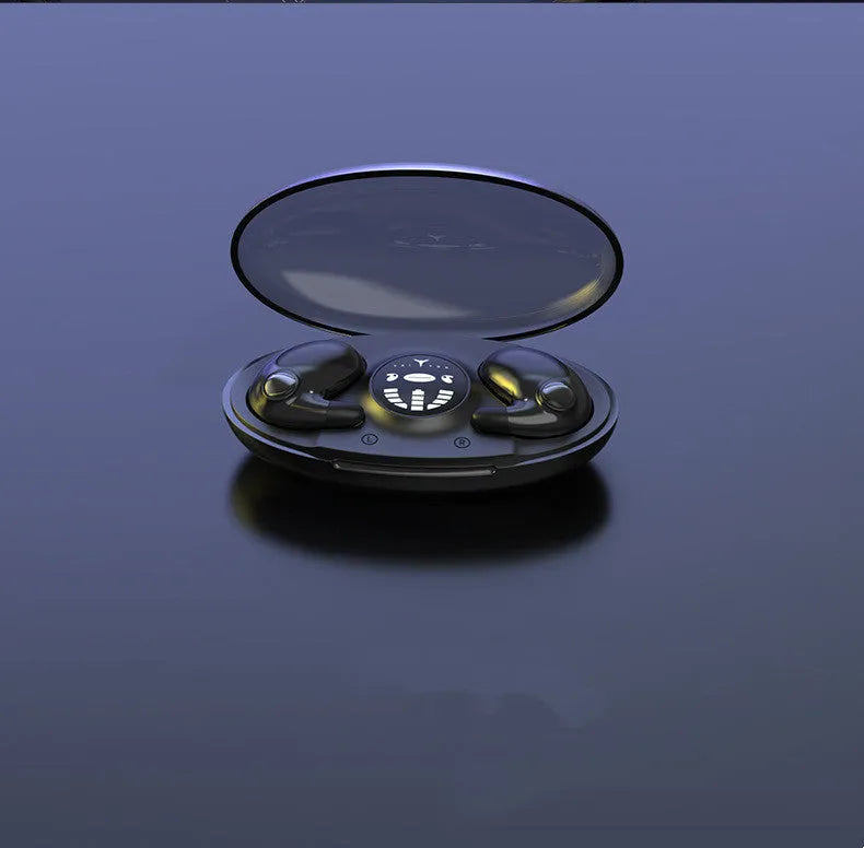 Dual stereo sleep Bluetooth headset wireless in black MD538 with charging compartment