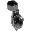 Black plastic Mercedes-Benz water cup holder bracket with OEM part number 2116800014