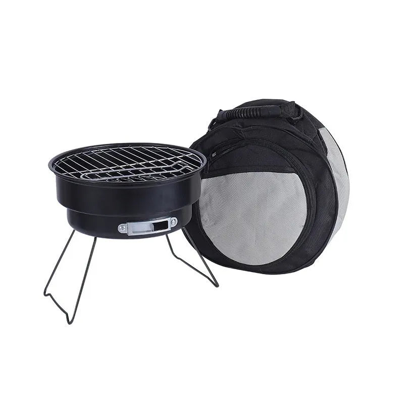 Small folding round ice stove portable barbecue kit with grilled mesh and accessories for 1-2 people