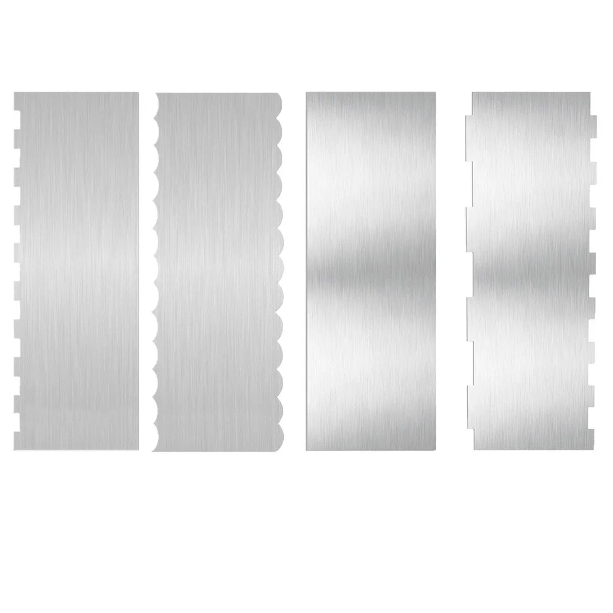 Stainless steel cream scraper cake decorating tool with six pattern styles
