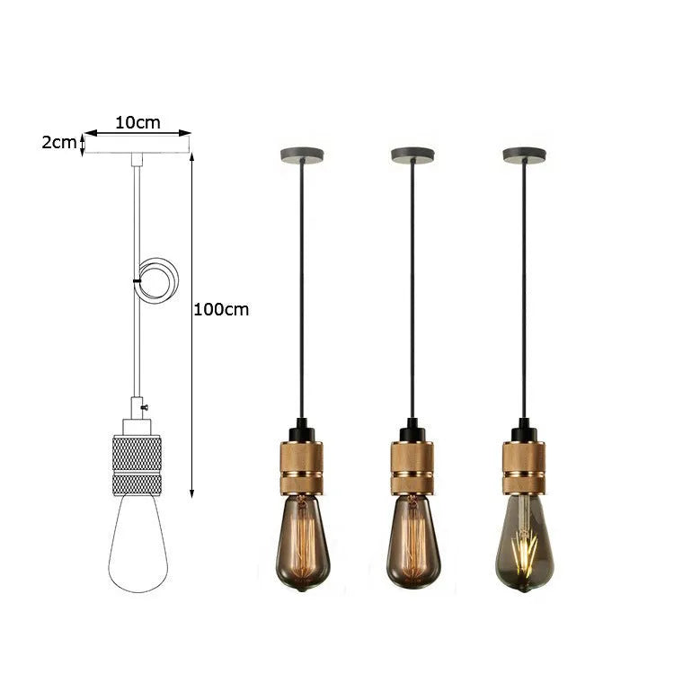 DIY decorative chandelier assembly retro ceiling light with braided cord and metallic finishes