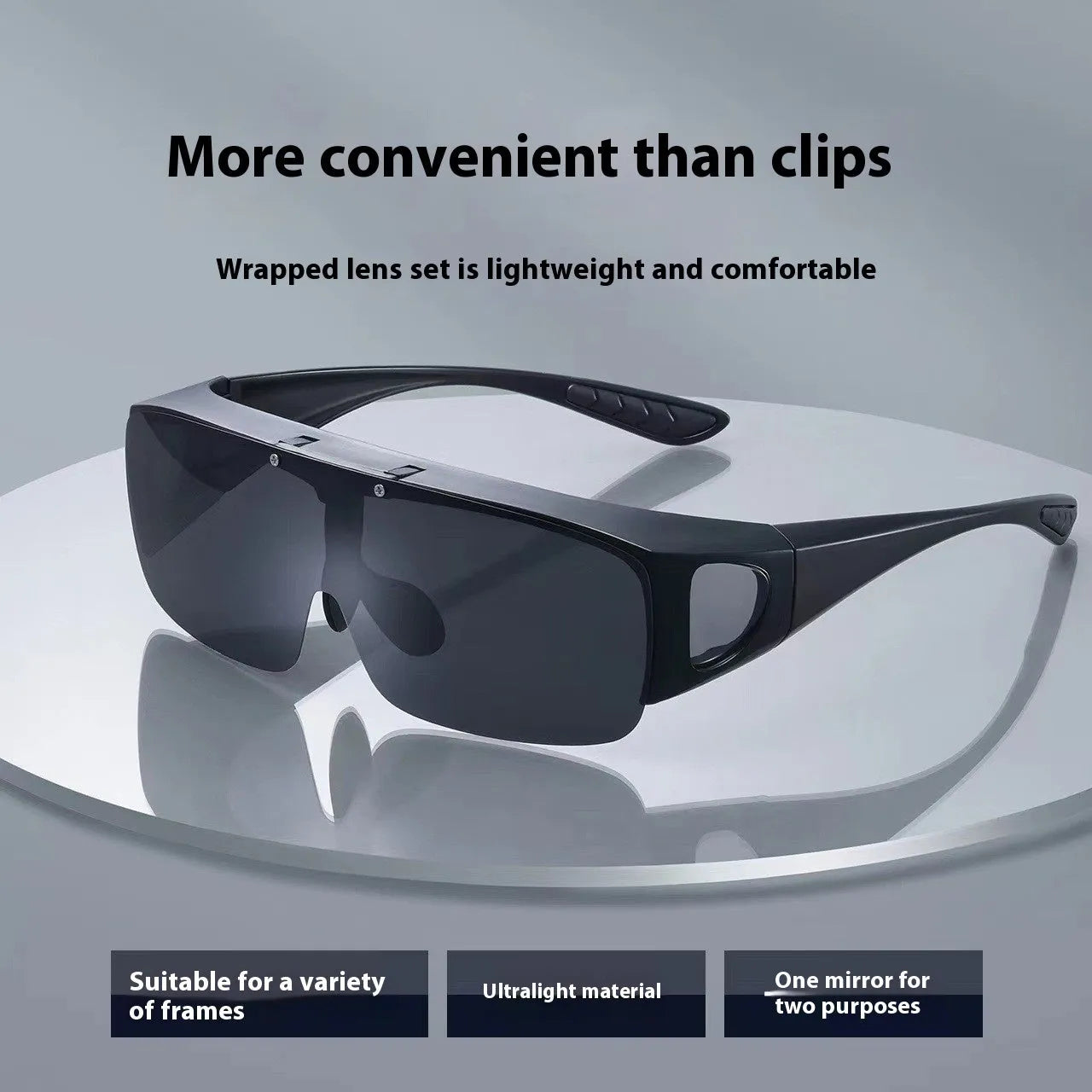 Polarised one-piece myopia sunglasses for mountain climbing and biking with multiple lens colour options