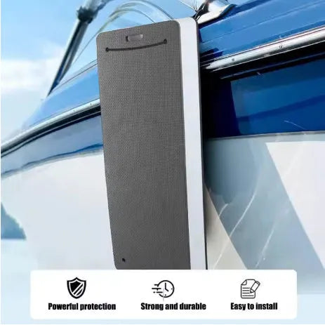Blue EVA boat fender with rope showing thickened shockproof design for dock protection.