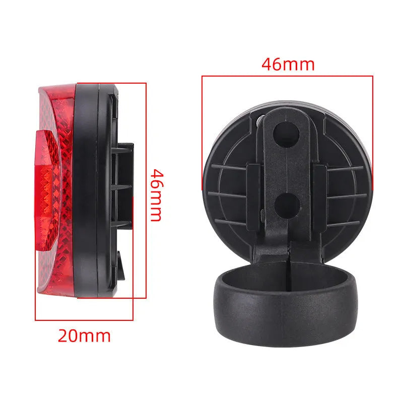 Plastic anti-theft positioning taillight bracket for bicycle seat post with reflective light in red