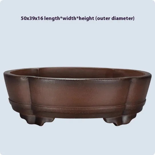 Classical purple clay bonsai flower pot measuring 50x39x16cm
