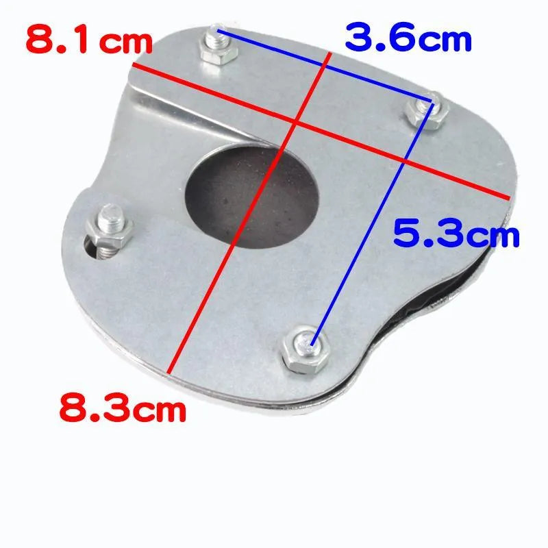 Metal motorcycle brake pedal skid plate for scooters and electric vehicles