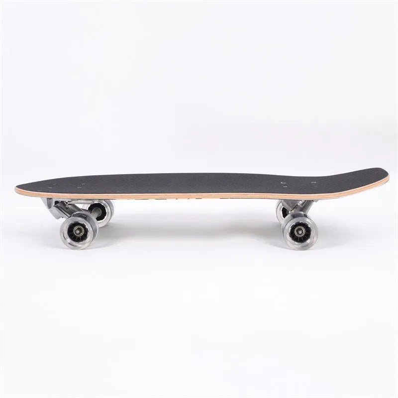 White 31-inch maple wooden street scooter on pavement