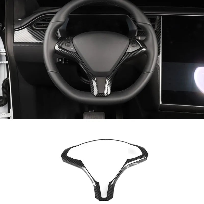 Tesla Model S steering wheel carbon fibre colour ABS plastic decorative frame trim strip black