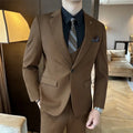 Men's slim fit business formal wear jacket in chemical fibre blended fabric with structured silhouette