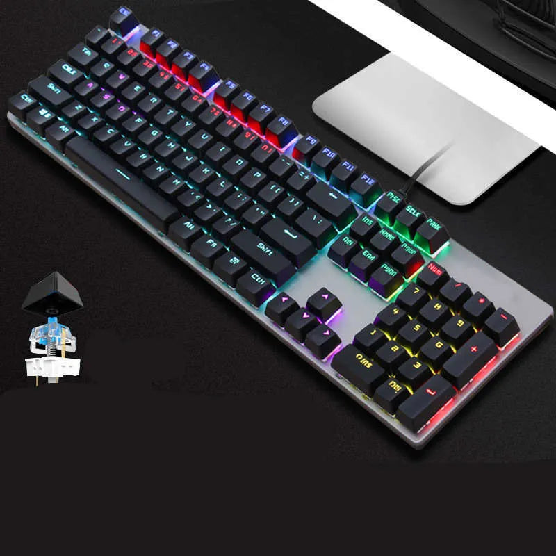 AOC GK410 mechanical keyboard with metal construction and backlit keys for desktop computers