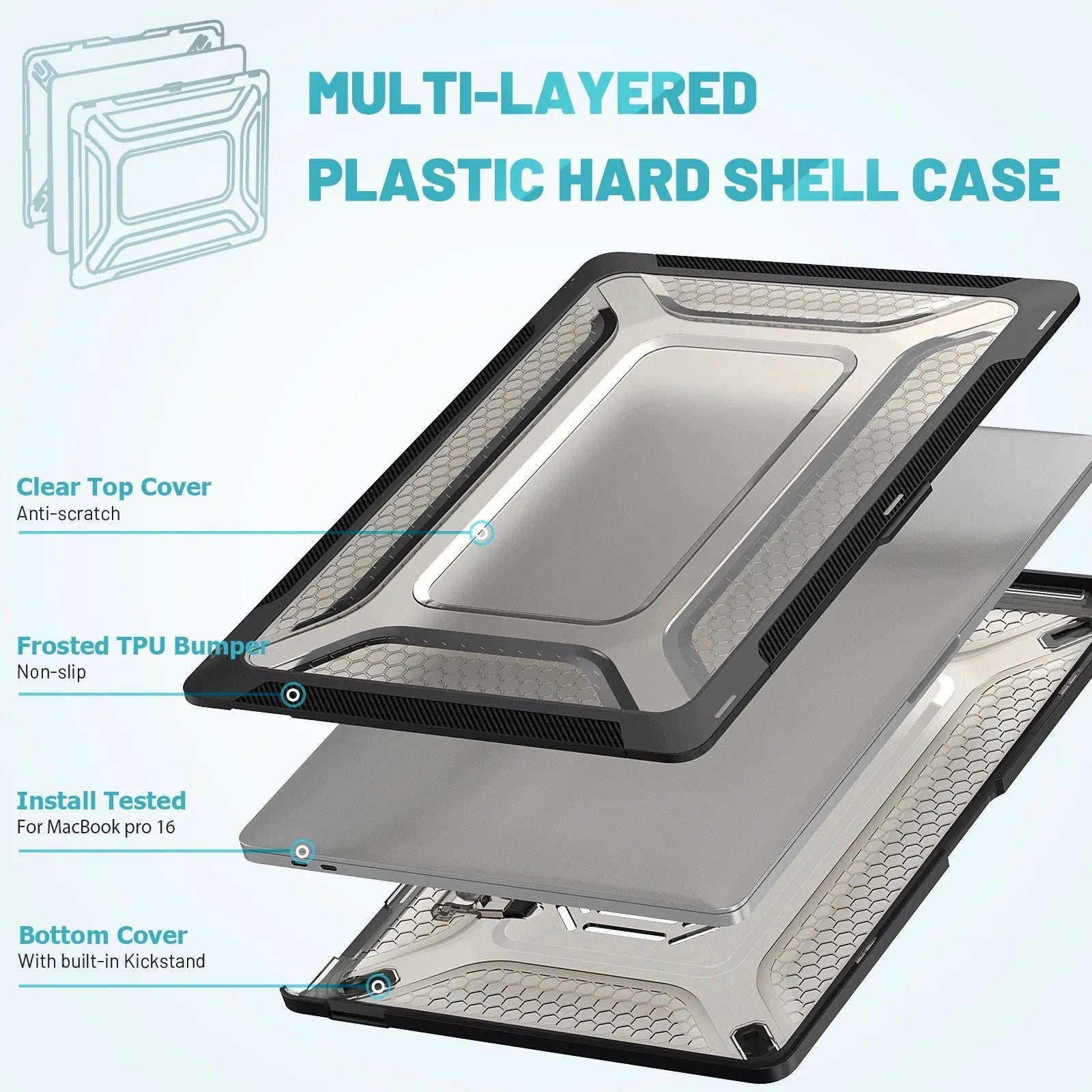 MacBook protective hard shell case in four colour options for Pro and Air models.