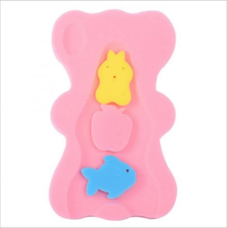 Non-slip baby bath mat in polyurethane sponge, 4.7cm thick, blue colour option, for tub or pool use