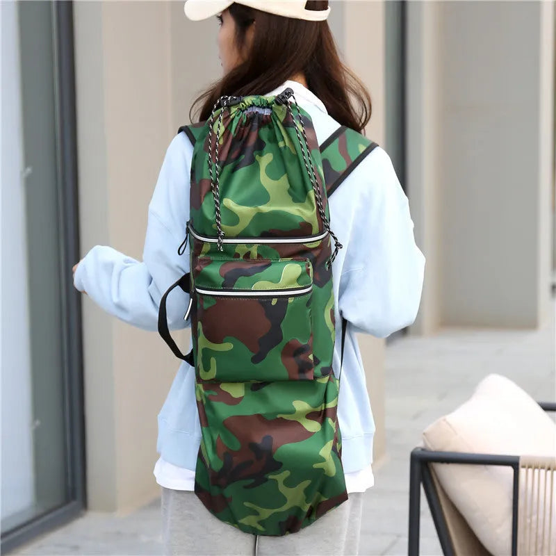 Lightweight waterproof nylon skateboard bag in camouflage colour with large capacity