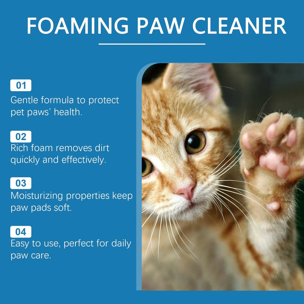Pet Paw Cleaner Deep Care Foam 100ml bottle for dog paw cleaning