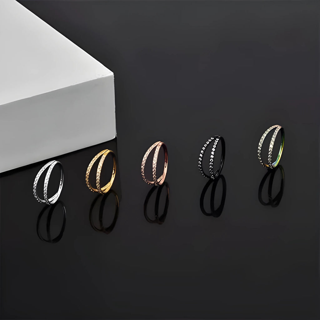 Titanium alloy lip nose ring jewellery with diamond treatment in gold or steel colour options