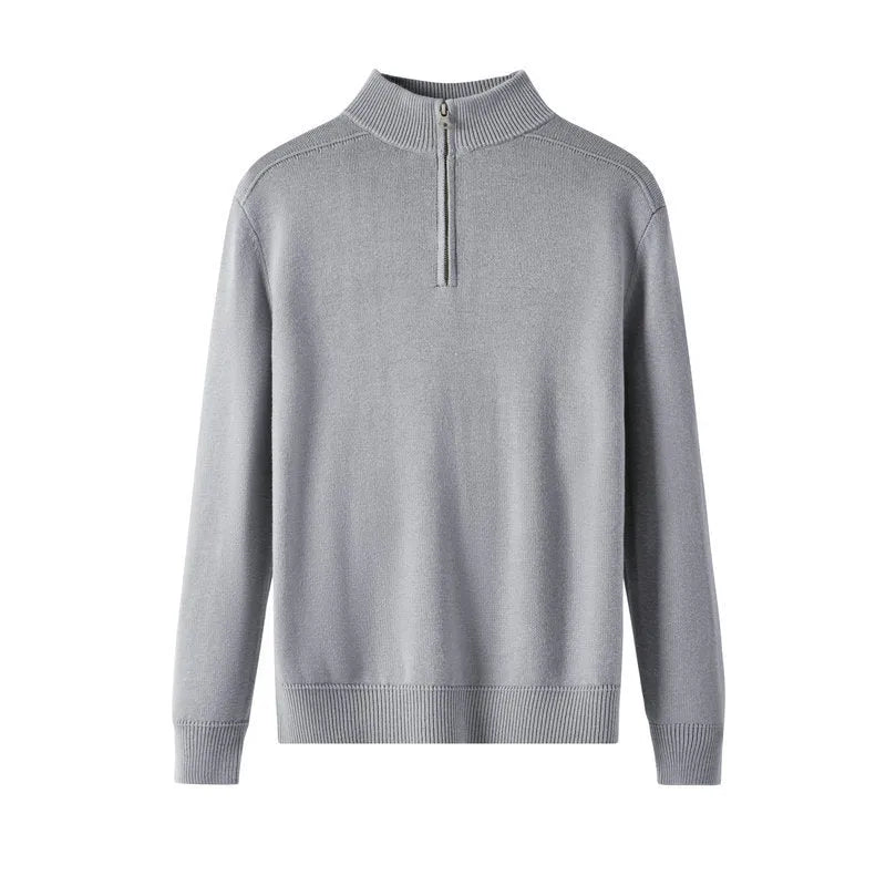 Men's slim fit thickened wool pullover sweater in various colours showing front view