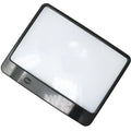180x140mm 3x PVC magnifying glass with 3LED lamp for reading in black