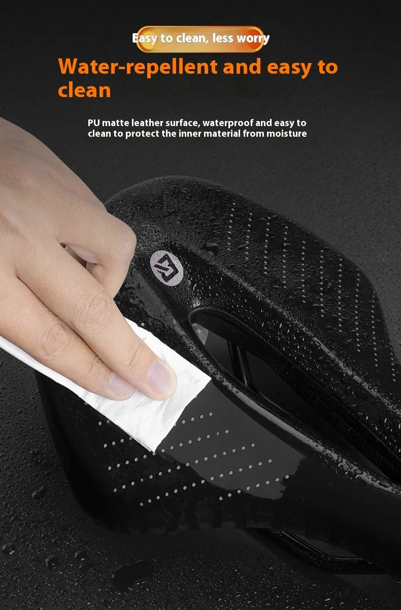 Black and pink mountain bike road bike seat cushion with PU foam and resin sponge padding in size M