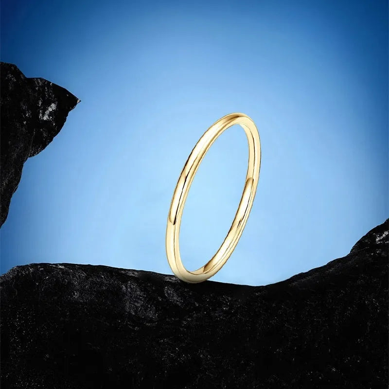 S925 sterling silver simple bracelet ring with star design and geometric band