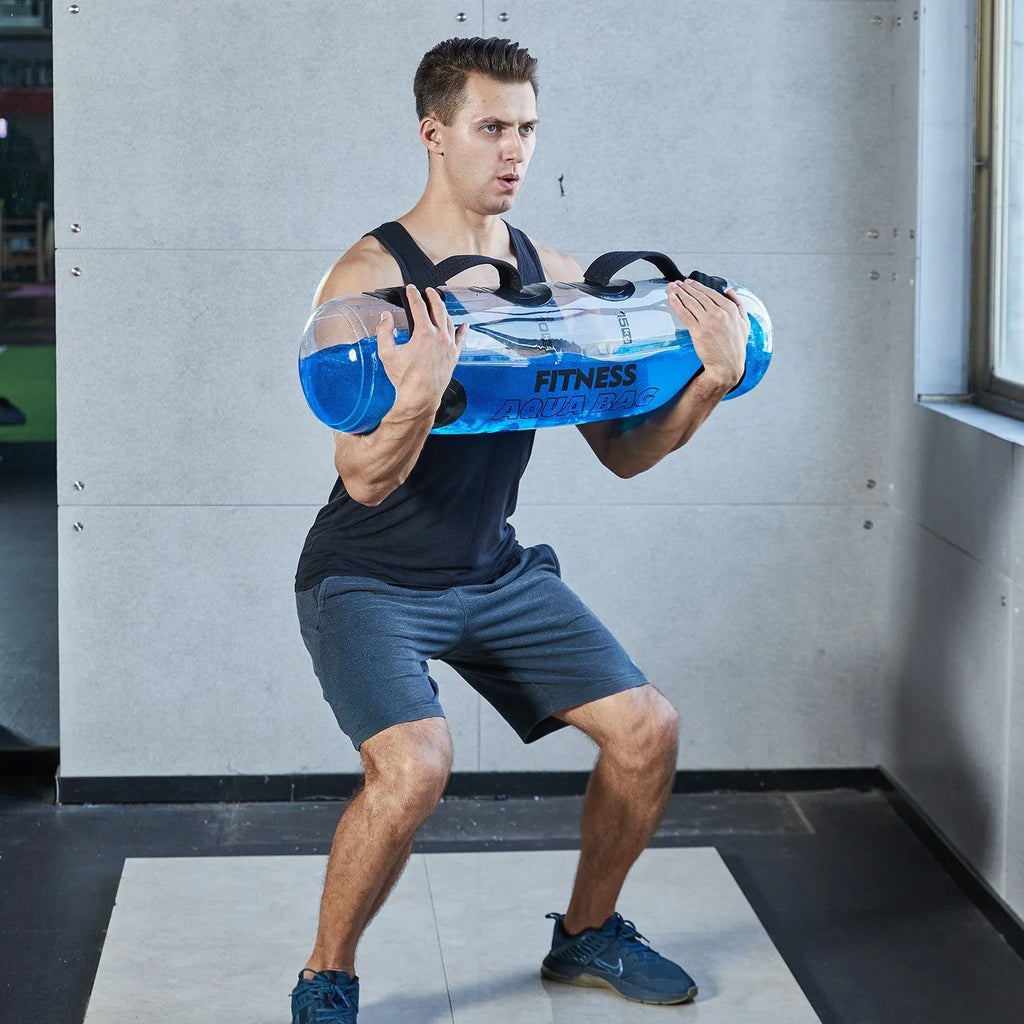 Transparent PVC inflatable water weight bag for adjustable fitness training from 5KG to 35KG