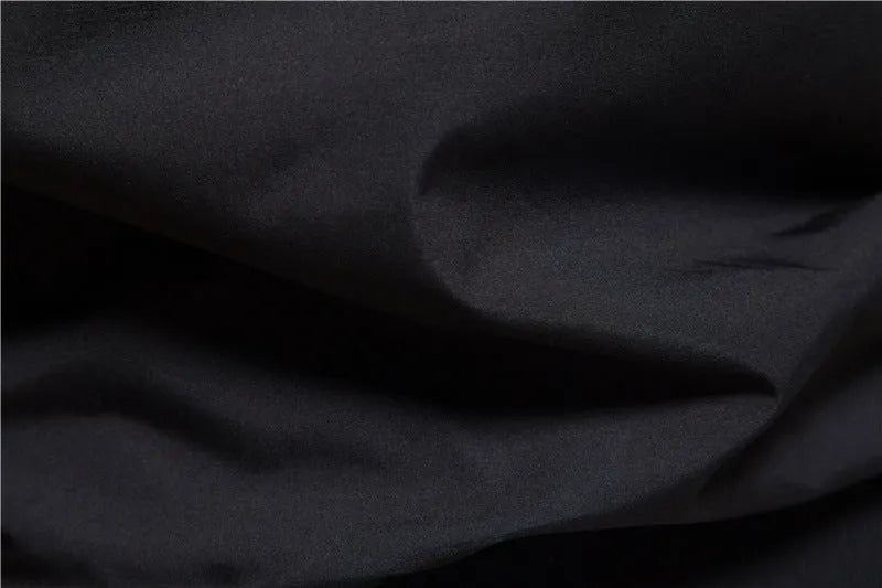 Men's solid colour thin casual jacket in polyester available in dark blue, black, or army green.