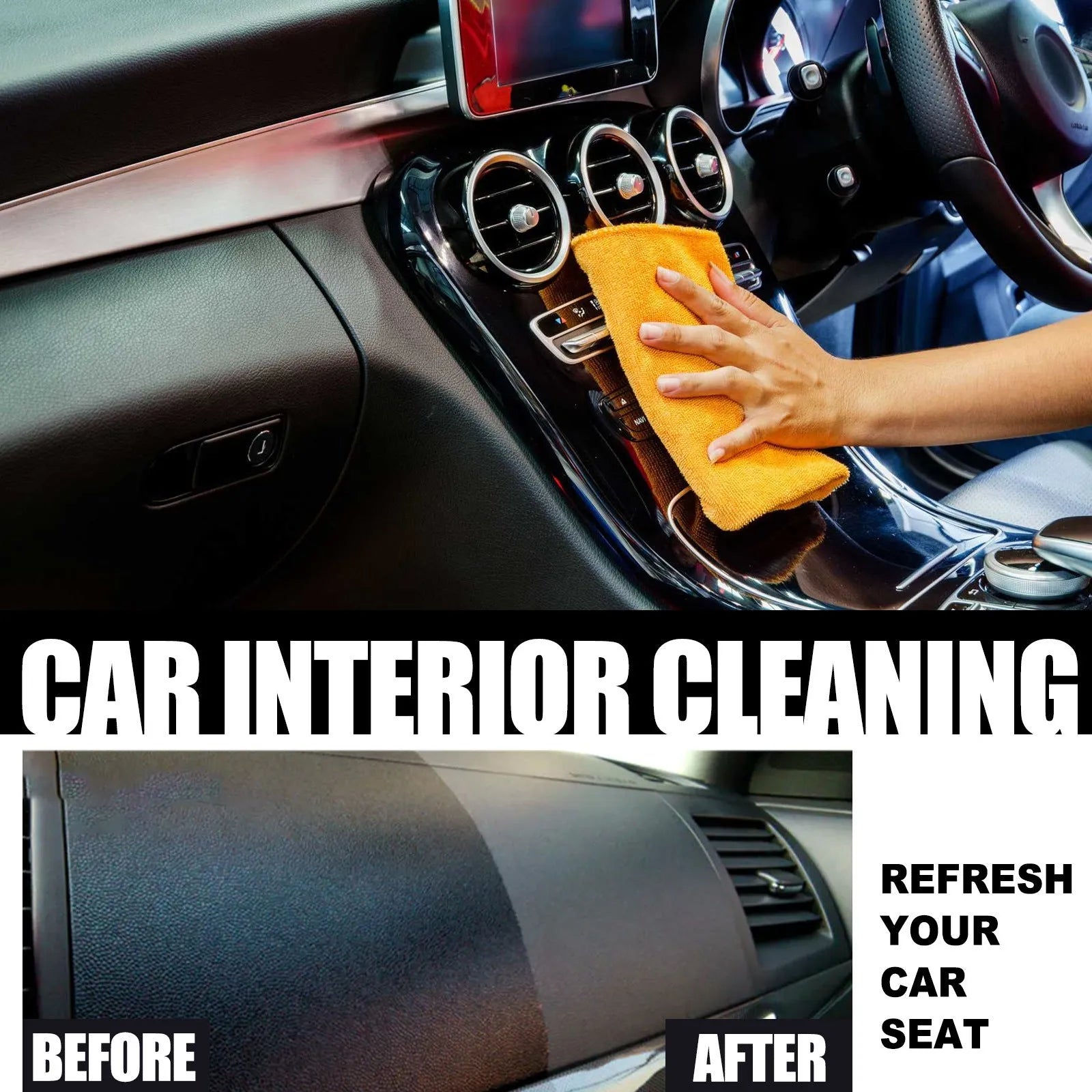 Car interior renovation cleaner 120ml bottle for leather and plastic dashboard cleaning