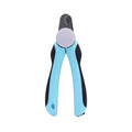 Blue heavy-duty dog nail clippers with safety guard for large breed dogs and thick nails.