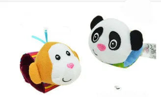 Baby plush toy set with wrist strap and sock in soft cloth, infant girls boys 0-2 years