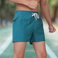Black Ice Silk men's high-waist fitness training shorts with an elastic drawstring waist.