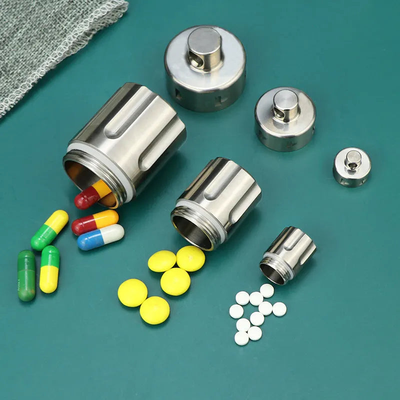 Pure titanium waterproof compartment portable storage tank in Extra Large size with screw-top lid