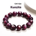 Natural purple lepidolite crystal bracelet with round polished beads in multiple size options