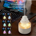 Rain cloud night light humidifier with 7 colour LED lights and raining water drop sound in white